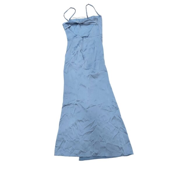 Azazie Leonis Dusty Blue Sheath Strapless Chiffon removeable strap evening gown - Picture 5 of 11